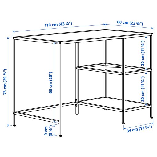 VITTSJÖ, desk, 110x60 cm, 706.074.39