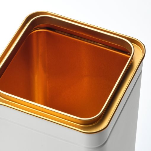 BLOMNING, tin with lid for coffee/tea, 10x10x20 cm, 706.090.23