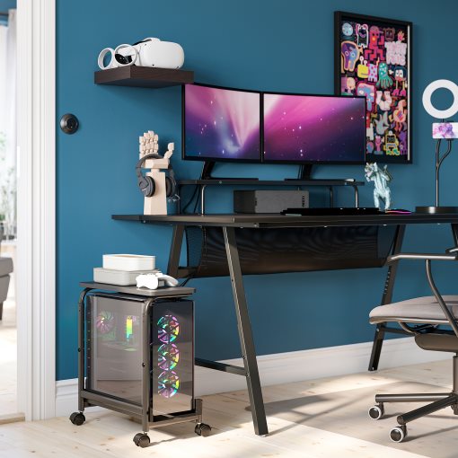 LÅNESPELARE, τροχήλατη βάση υπολογιστή με ράφι, 50x27 cm, 706.130.63