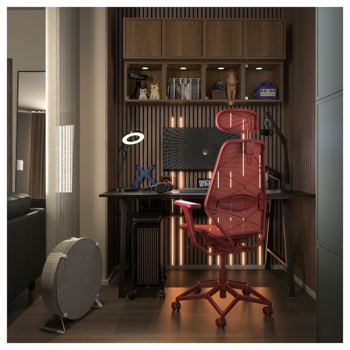 LÅNESPELARE, τροχήλατη βάση υπολογιστή με ράφι, 50x27 cm, 706.130.63