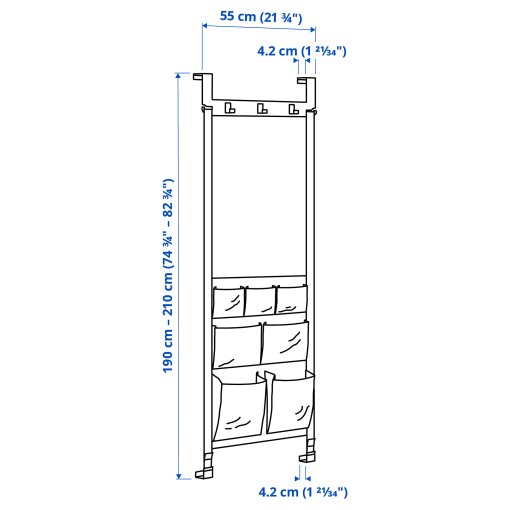 KOMPISHÄNG, hanger for door, 55 cm, 706.288.04
