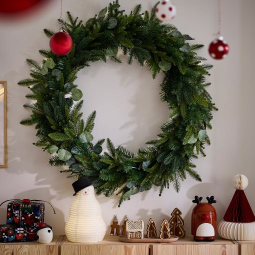 VINTERFINT, artificial wreath in/outdoor, 90 cm, 706.366.01