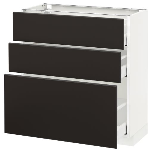 METOD/MAXIMERA, base cabinet with 3 drawers, 792.131.69
