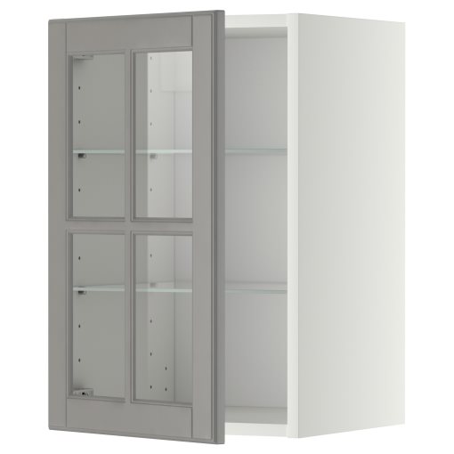 METOD, wall cabinet with shelves/glass door, 40x60 cm, 793.949.52