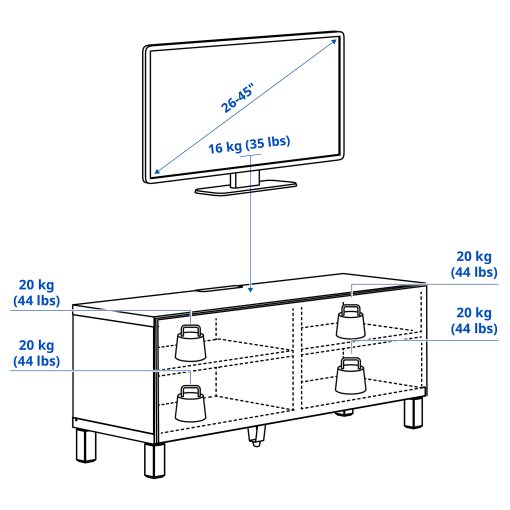 BESTÅ, TV bench with doors, 120x42x48 cm, 794.198.96