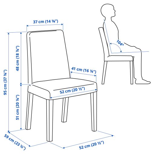 INGATORP/BERGMUND, table and 4 chairs, 110/155 cm, 794.289.52