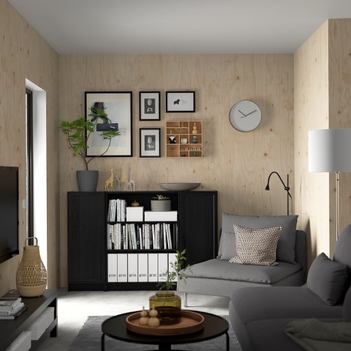 BILLY/OXBERG, σύνθεση βιβλιοθήκης με πόρτες, 160x106 cm, 794.835.90