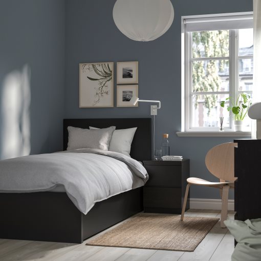 MALM, bed frame/high with 2 storage boxes, 90X200 cm, 794.949.75