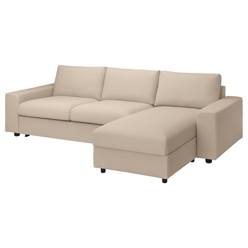 VIMLE, 3-seat sofa-bed with wide armrests and chaise longue, 795.370.84