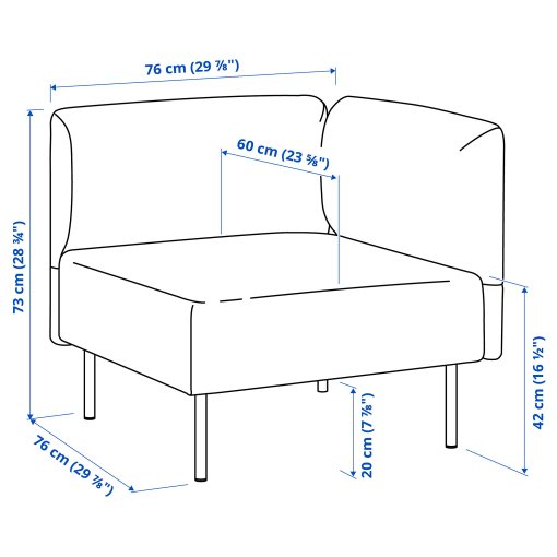 LILLEHEM, 5-seat modular sofa with side table, 795.534.65