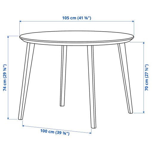 LISABO/LISABO, table and 4 chairs, 105 cm, 795.548.51
