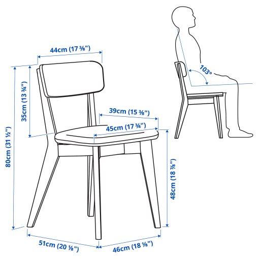 LISABO/LISABO, table and 4 chairs, 105 cm, 795.548.51