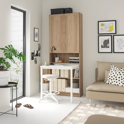 BILLY, bookcase with desk, 80x202 cm, 795.639.40