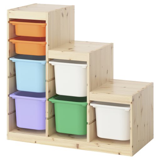 TROFAST, σύνθεση αποθήκευσης με κουτιά, 94x44x91 cm, 795.744.39