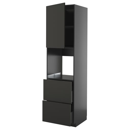 METOD/KNIVSHULT, ψηλό ντουλάπι για φούρνο πόρτα/2προσόψεις/2 ψηλά συρτάρια, 60x60x220 cm, 795.871.30