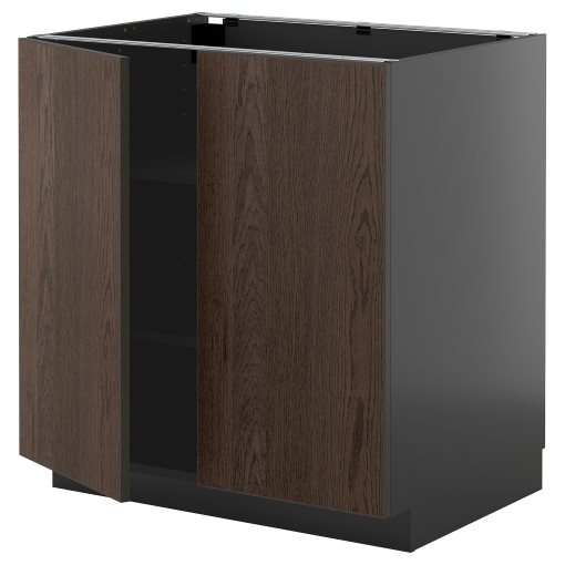 METOD, ντουλάπι βάσης με ράφια/2 πόρτες, 80x60 cm, 795.886.53