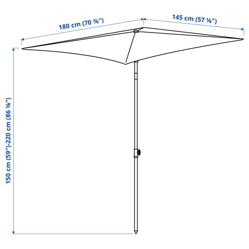 TVETÖ, ομπρέλα ήλιου με κλίση, 180x145 cm, 804.688.57