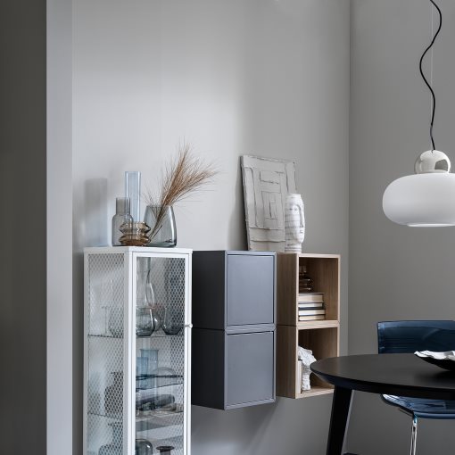 BAGGEBO, cabinet with glass doors, 34x30x116 cm, 805.029.98