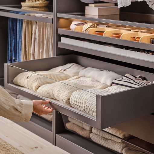 KOMPLEMENT, drawer with glass front, 100x58 cm, 805.092.02