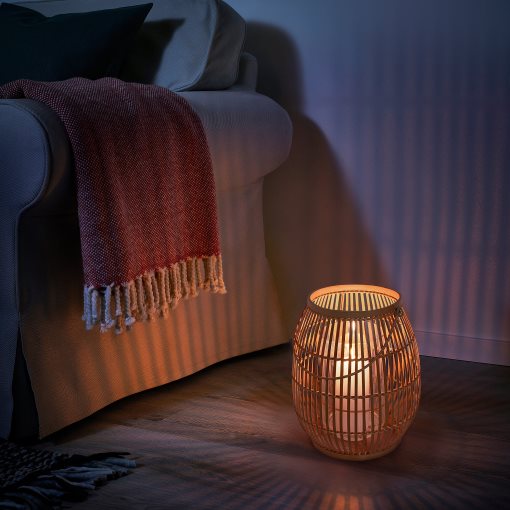 HÖVISK, lantern for block candle/handmade, 29 cm, 805.165.23