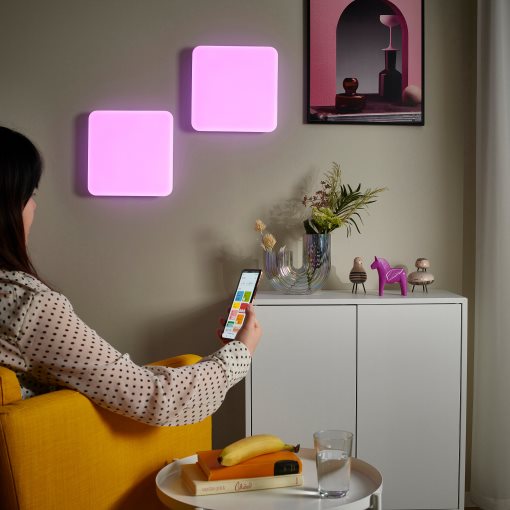 JETSTROM, wall panel with built-in LED light source/smart/dimmable/wired-in/colour/white spectrum, 30x30 cm, 805.360.74