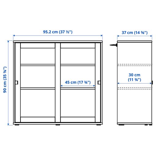 VIHALS, cabinet with sliding glass doors, 95x37x90 cm, 805.428.76