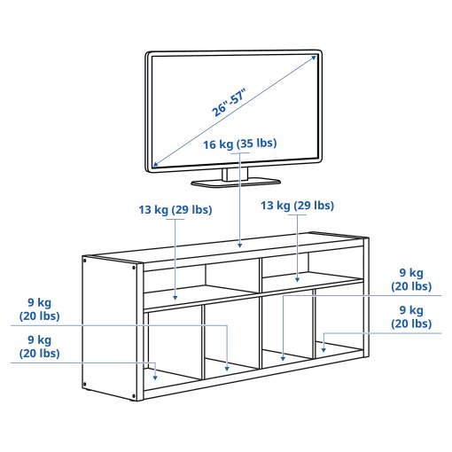 KALLAX, έπιπλο TV, 147x60 cm, 805.620.96