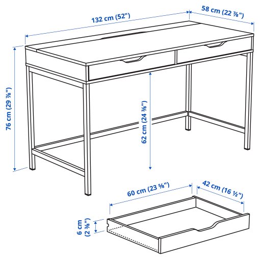 ALEX, desk, 132x58 cm, 805.888.88