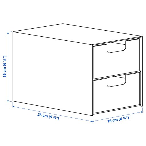 FJÄDERHARV, mini chest with 2 drawers, 16x25 cm, 805.968.93