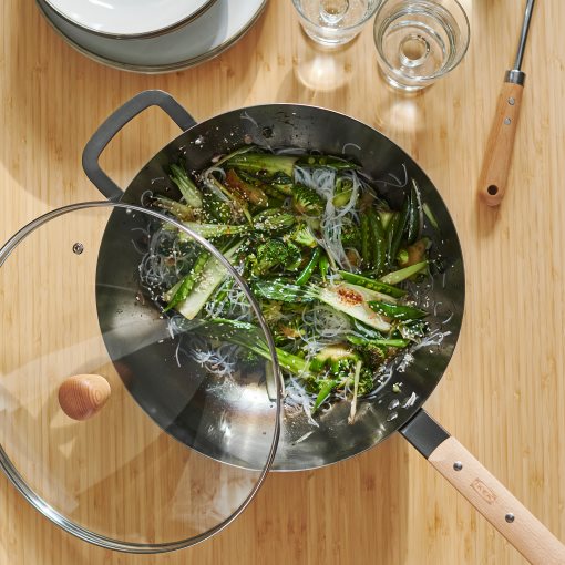 VARDAGEN, wok with lid, 32 cm, 806.048.45