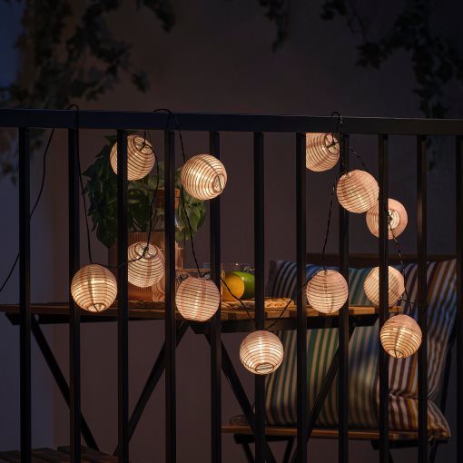 SOLVINDEN, lighting chain with built-in LED light source/12 lights, battery-operated, 806.154.86