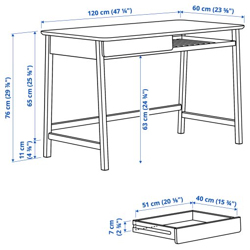 BETESHÄST, desk, 120x60 cm, 806.198.04
