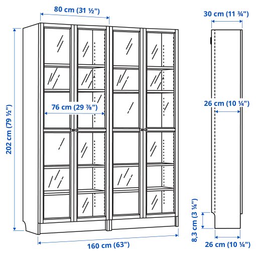 BILLY/OXBERG, bookcase, 890.178.32
