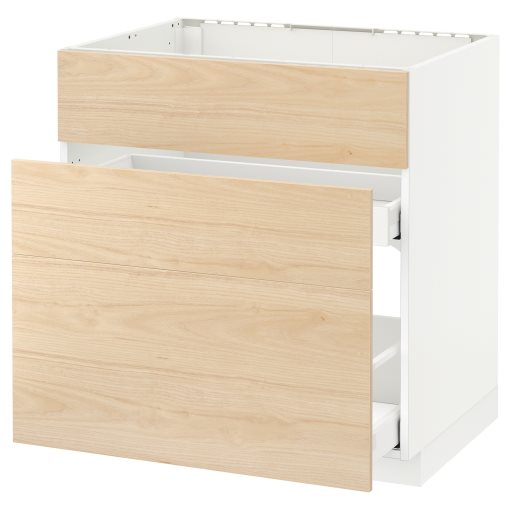 METOD/MAXIMERA, base cabinet for sink+3 fronts/2 drawers, 892.161.05