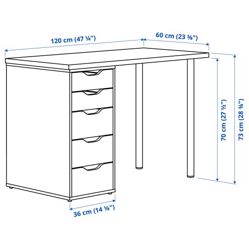 LAGKAPTEN/ALEX, desk, 120x60 cm, 894.170.57
