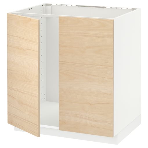 METOD, base cabinet for sink/2 doors, 80x60 cm, 894.547.90