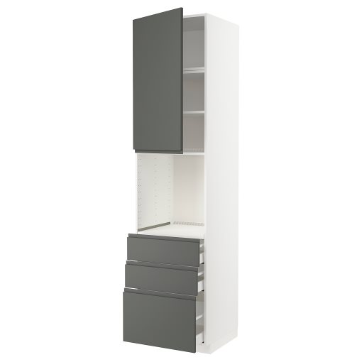 METOD, high cabinet for oven with door/3 drawers, 60x60x240 cm, 894.625.68