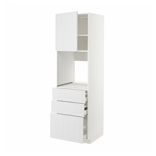 METOD, high cabinet for oven with door/3 drawers, 60x60x200 cm, 894.629.50