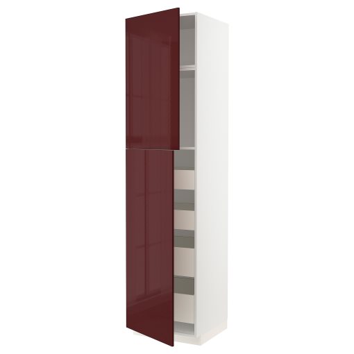 METOD, high cabinet with 2 doors/4 drawers, 60x60x240 cm, 894.660.81