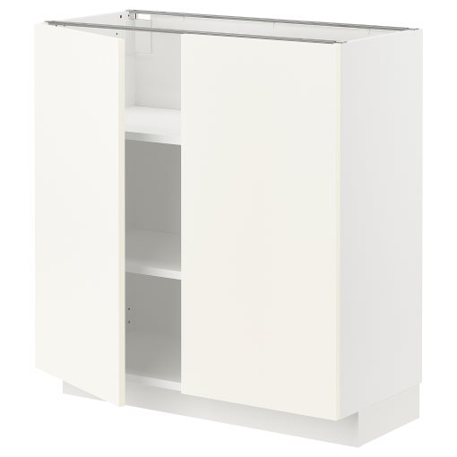 METOD, base cabinet with shelves/2 doors, 80x37 cm, 895.071.33
