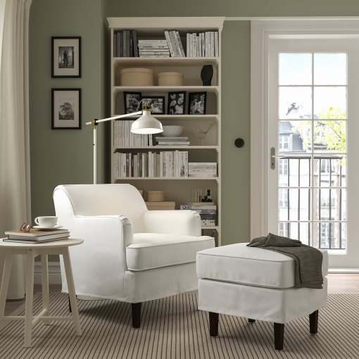 ROCKSJON, armchair with footstool, 895.088.92