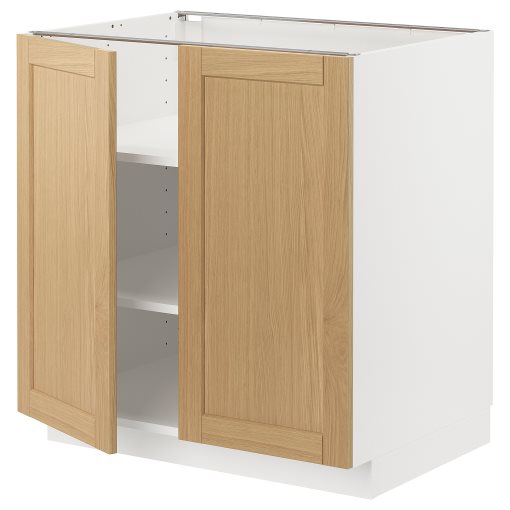 METOD, base cabinet with shelves/2 doors, 80x60 cm, 895.090.90
