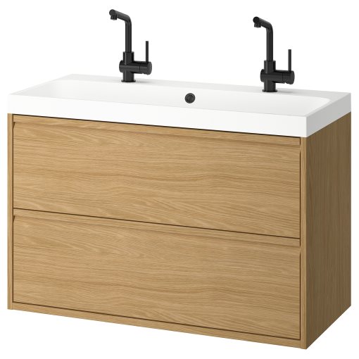 ANGSJON/BACKSJON, wash-stand with drawers/wash-basin/taps, 100x48x69 cm, 895.213.13