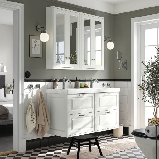 TANNFORSEN/ORRSJON, έπιπλο νιπτήρα/νιπτήρας/μπαταρίες, 122x49x74 cm, 895.285.45