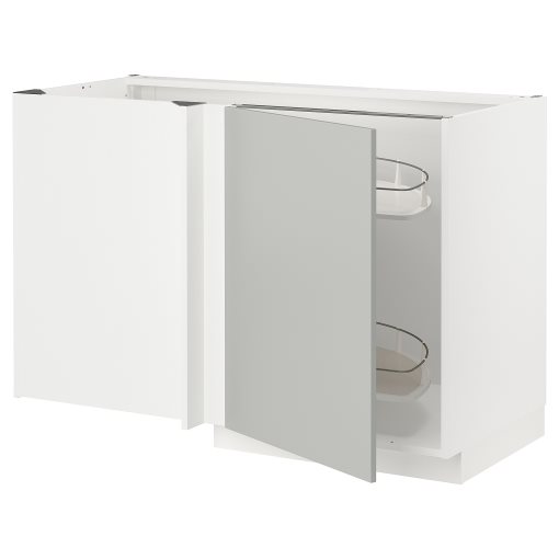 METOD, corner base cabinet with pull-out fitting, 128x68 cm, 895.381.63