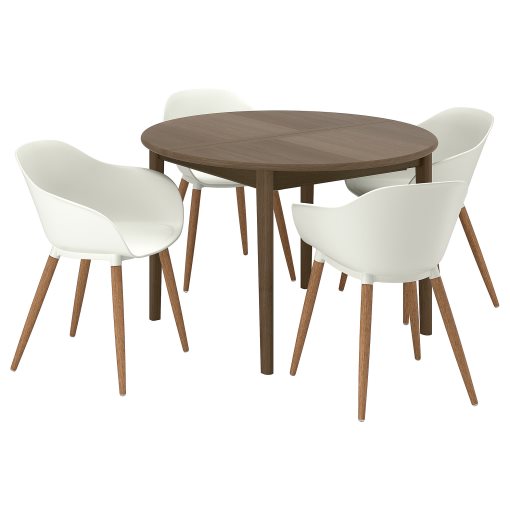 SKANSNAS/GRONS, table and 4 chairs with armrests, 115/170 cm, 895.616.48