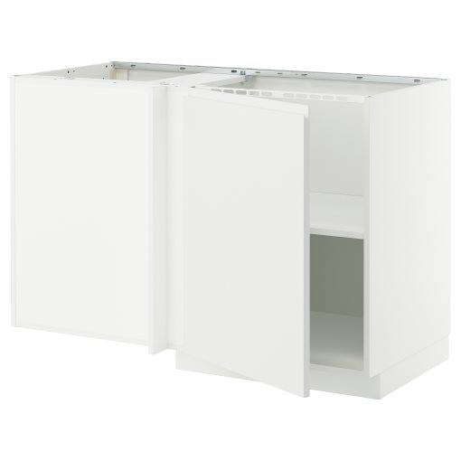 METOD, γωνιακό ντουλάπι βάσης με ράφι, 128x68 cm, 895.850.55