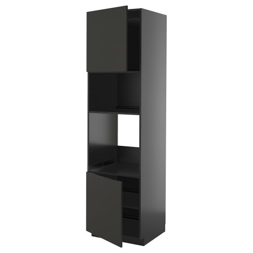 METOD, ψηλό ντουλάπι για φούρνο/μικροκυμάτων με 2 πόρτες/ράφια, 60x60x220 cm, 895.875.25