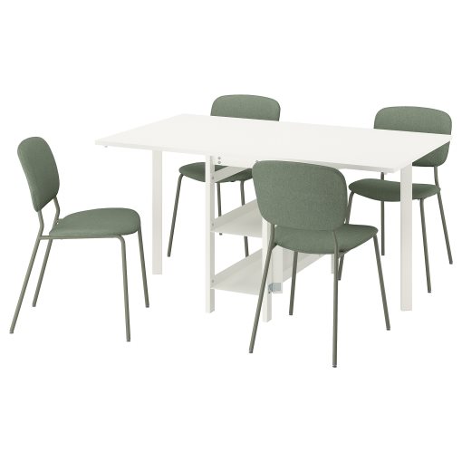 VIHALS, gateleg table and 4 chairs, 39/95/151x90 cm, 895.899.49