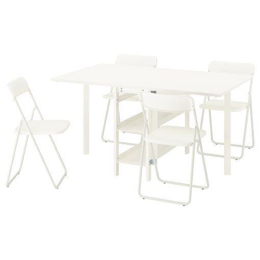 VIHALS, gateleg table and 4 folding chairs, 39/95/151x90 cm, 895.993.64